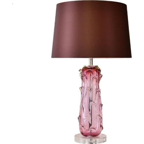 American Luxury Romantic Crystal Decorative Table Lamp Red/Blue/Purple Modern Light Fixtures Bedroom Bedside Living/Model Room