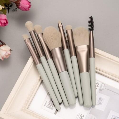 ANMOR 8Pcs Mini Size Makeup Brush Set Foundation Highlighter Blending Eyeshadow Eyelashes Eyebrow Brush For Make Up Pincel