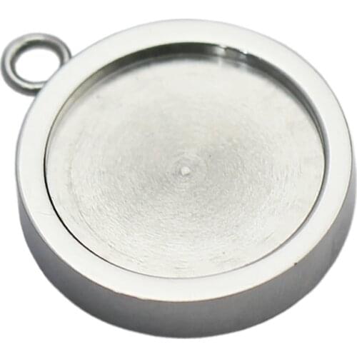 Beadsnice 35772smt17 Stainless Steel Jewelry Round Pendant Men Bezel Setting Pendants for Necklace Making