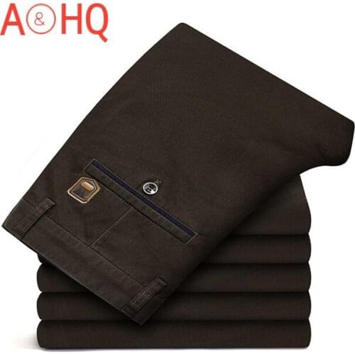 Casual Pants Men Cotton Straight Stretch Classic Basic Black Mens Trousers Formal Business Pants For Men 2021 Summer
