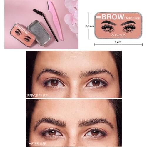 O.TWO.O Eyebrow Soap Wax With Trimmer Fluffy Feathery Eyebrows Pomade Gel For Eyebrow Styling Makeup Soap Brow Sculpt Lift
