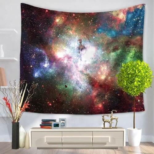 Home Decorative Wall Hanging Carpet Tapestry 130x150cm Rectangle Bedspread Universe Stars Pattern GT1030
