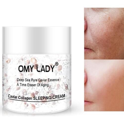 Caviar Collagen Sleep Cream Anti-Wrinkle Anti-Aging Facial Cream Hyaluronic Acid Moisturizing Smoothing Night Cream 50g