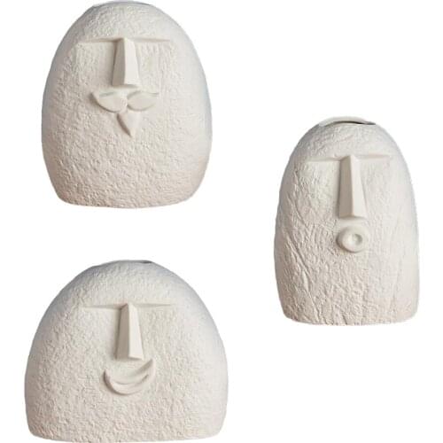 Creativity Ceramic Dried Flower Vase Nordic Home Decoration Face Plant Pot Planter Living Room Home Decor Abstract Gifts