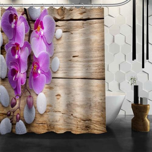 New Custom Classic Flowers Orchid Shower Curtain Bath Curtain Waterproof Fabric Bathroom Curtain A2020.5.26