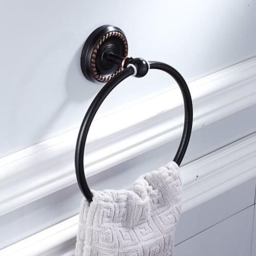 Oil Rubbed Bronze bathroom Towel ring bathroom hardware accessories towel bar ring rack archaize brass towel ring holder ZD1689