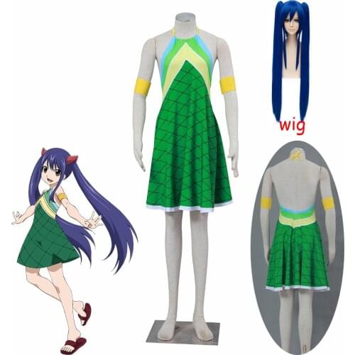 Anime Fairy Tail Wendy Marvell, Cosplay Costumes, Green Dress for Women, Girls, Halloween Party, Christmas, Dragonscale Clothing