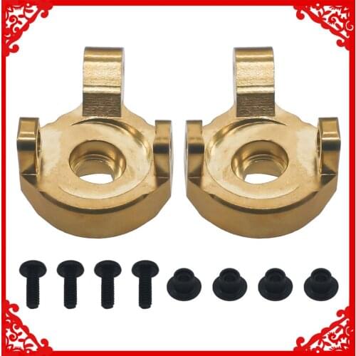 Machined brass copper Front Steering Knuckle/hub carrier with bushings screws for 1/24 SCX24 crawler upgraded Parts
