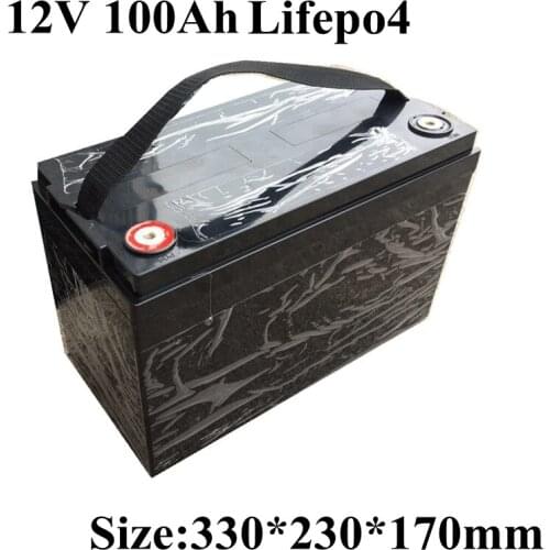 Waterproof lifepo4 12v 100ah lithium battery pack rechargeable bateria 12v for electric tricycle power boat inverter+10A Charger