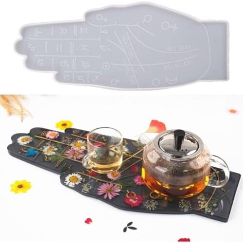 Palmistry Constellation Tray Epoxy Resin Mold Coaster Serving Plate Silicone Mould DIY Crafts Home Decorations Casting Tools