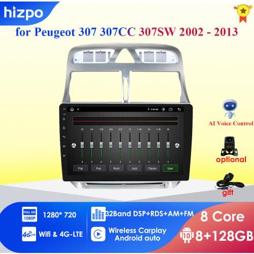 4G 9 inch Android 10 Car Radio Multimedia Player Stereo For Peugeot 307 307CC 307SW 2002-2013 Car Audio GPS Navigation Head Unit