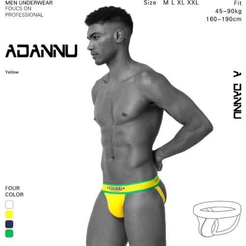 ADANNU Brand male underwear men thongs sexy jockstrap cotton cueca tanga quick dry breathable male panties hombre gay G-strings