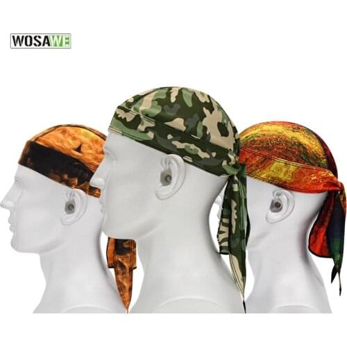 WOSAWE Men Cycling Headscarf Summer Quick Dry Printing Woman Running Hiking Fishing Bandana Cap Ciclismo Hood Headband Skull Cap