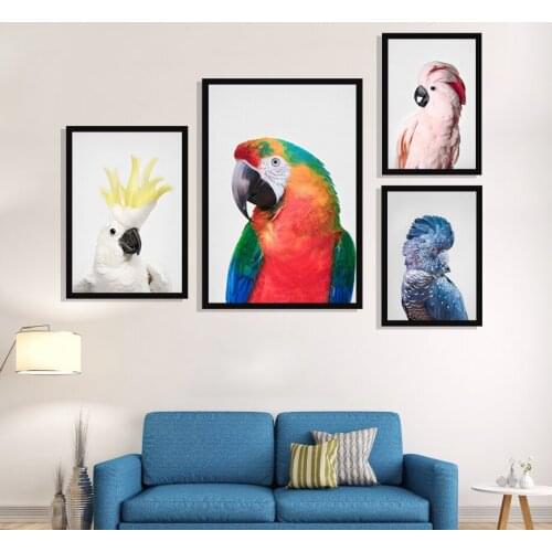 Camelot Macaws Cockatoo Parrot Wall Art Canvas Painting Nordic Posters And Prints Animals Wall Pictures For Living Room Decor