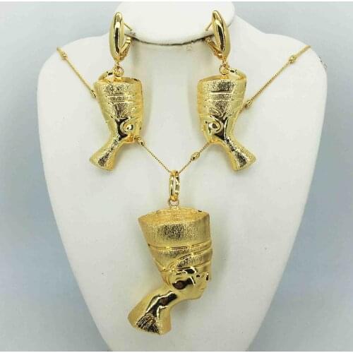 Wholesale gold New Jewelry collection African brides wedding gifts women necklace earrings collection wife jewelry set