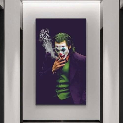 2019 Joker Joaquin Phoenix Posters Print on Canvas Comics Movie Poster Wall Art Pictures for Home Living Room Cuadros Decoration
