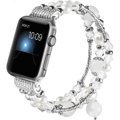 Watch bracelet strap For Apple watch SE 6 5 4 band 44mm 40mm Handmade Women Watchband for iwatch 3 2 1 42mm 38mm Accessories