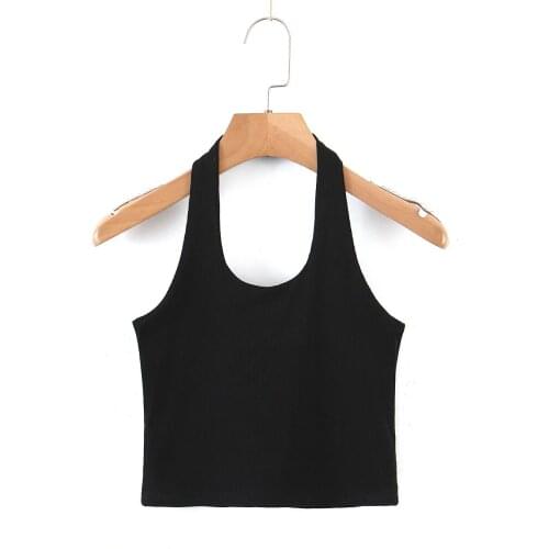 Sexy Strap Cotton Sleeveless Crop Length Tank Tops DLDD079