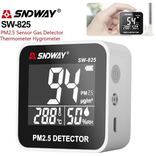 SNDWAY Air Quality Monitor Laser PM2.5 Detector tester Gas monitor/Gas analyzer/Temperature humidity meter Diagnostic tool SW825