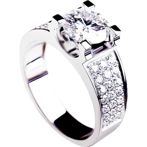 Unique Bull Head Style Mens Rings Real 925 Sterling Silver Big Diamond Exquisite Luxury Engagement Party Fine Jewelry Wedding