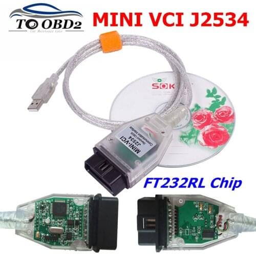 V15.00.028 MINI VCI For TOYOTA TIS Techstream mini vci FTDI FT232RL Chip J2534 OBD2 Car diagnostic cable Support Multi-Languages