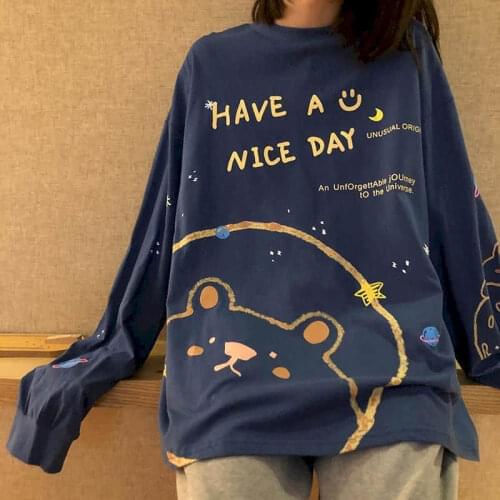 2021 Spring Summer Women Graphic Tee Japanese Fashion T Shirt Pullover Korean Oversize Harajuku Vintage Kawaii Clothes Tops