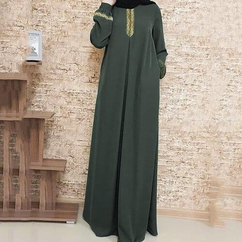 Women Muslim Maxi Dress Loose Muslim Dress Arab Lace Stitching Maxi Dress Clothes Robe Modest Gown Elegance ramadan فساتين نسائي