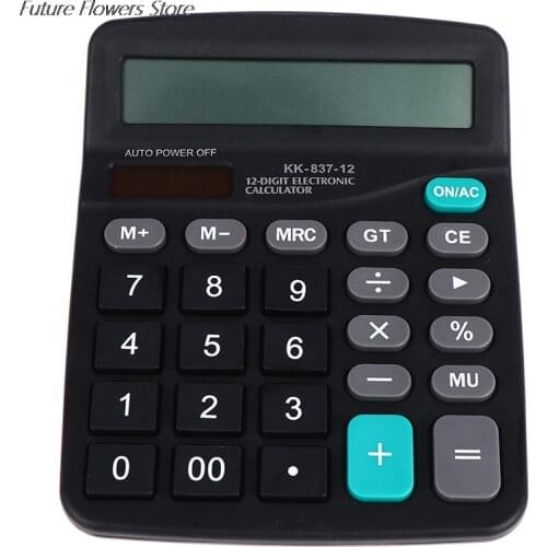 1pcs Office Commercial Calculator Calculate Tool Battery Powered 12 Digit