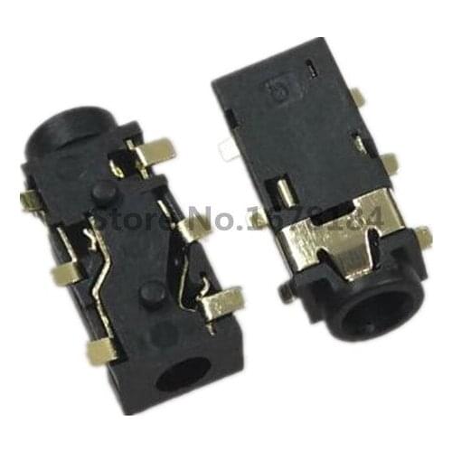 100PCS PJ-242 2.5MM Headphone jack socket female connector for Audio video 3+3 SMD 6P