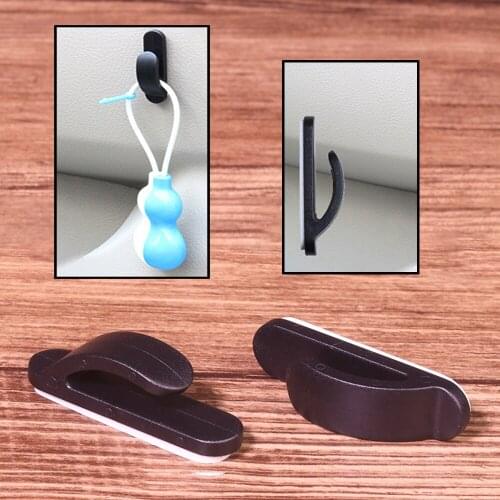 2Pcs Black ABS Mini Hook Hanger Holder Bag Debris Keys Storage Auto Fastener Clip Convenient Interior Car Accessories