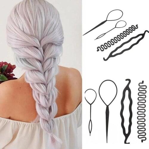 4 Pcs/set Multi-style Women Hair Twist Styling Clip Stick Maker DIY Hair Braiding Tools Hair Accessories Braider DIY Hairstyle