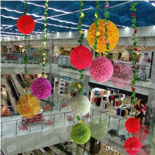 8Inch 20 cm Wedding silk Pomander Kissing Ball flower ball decorate artificial flower for wedding garden market decoration