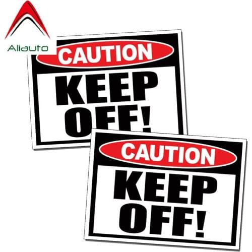 Aliauto 2 X Warning Car Sticker Personality Caution Keep Off Cover Scratch Decal Accessories PVC for Volvo Toyota Auris,10cm*9cm