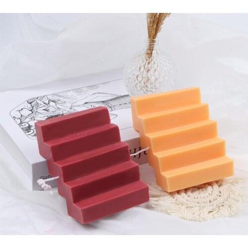 Wave Shape Non Stick Curve Silicone Candle Mold Diy Waves Cuboid Soap Irregular 3d Stereo Cube Decor Plaster Making Cinnabar