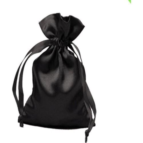200pcs 9*13cm Satin drawstring pouches Satin jewelry gift pouches bags custom ornament hair packaging bag
