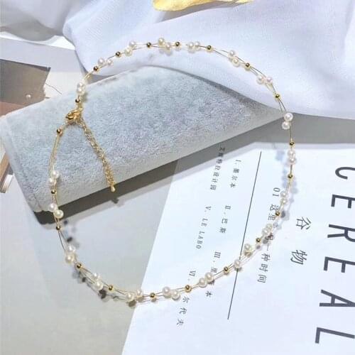 Free shipping mix natural color real pearl beads double row lady choker necklace can customize length wedding gift popular