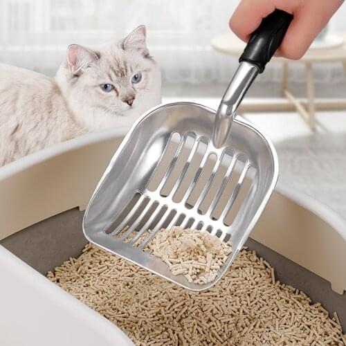 Cat Litter Scoop Big Metal Litter Scoop for Kitty Sifter with Deep Shovel and Ergonomic Handle Made of Heavy Duty Solid Aluminum