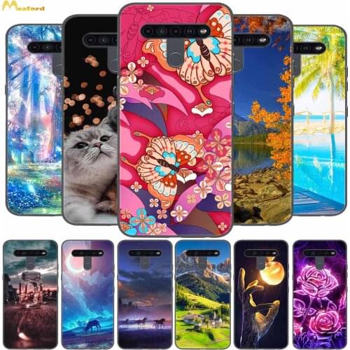 Case For LG K41S Case 6.55 inch Silicone Soft Black Cover For LG K41S Lgk41s LM-K410 Cases Butterfly Cute Cat Dog Protects Cover