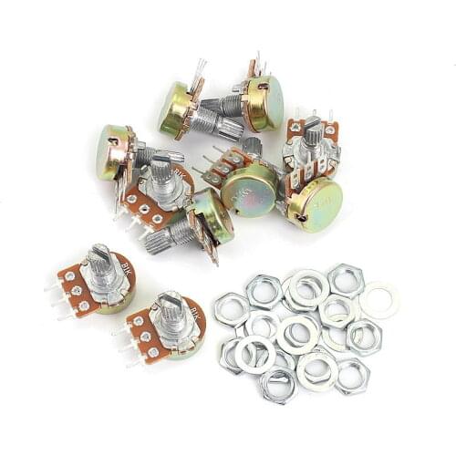Rotary Encoder 10pcs/lot WH148 B1K B2K B5K B10K B20K B50K B100K B250K B500K B1M Potentiometer 3pin 15mm with Nut and Washer
