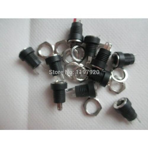 Fixmee 50x Panel Classis Mount DC 12V 3A Socket Charger Power Jack Plug 2 pin 2.1*5.5MM