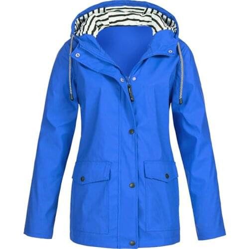 JODIMITTY 2020 Women Solid Color Waterproof Jacket Ladies Hooded Classic Softshell Raincoat Outdoors Coat Windbreaker Outwear