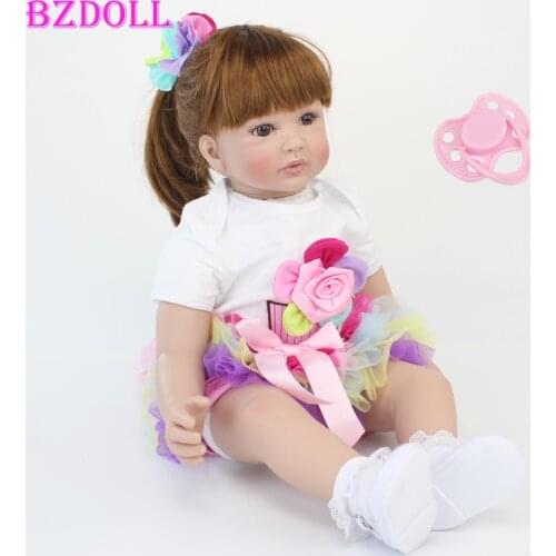 BZDOLL 60cm Reborn Toddler Doll 24inch Like Real Vinyl Princess Babies Dolls Girls Bonecas Birthday Gift Play House Toys