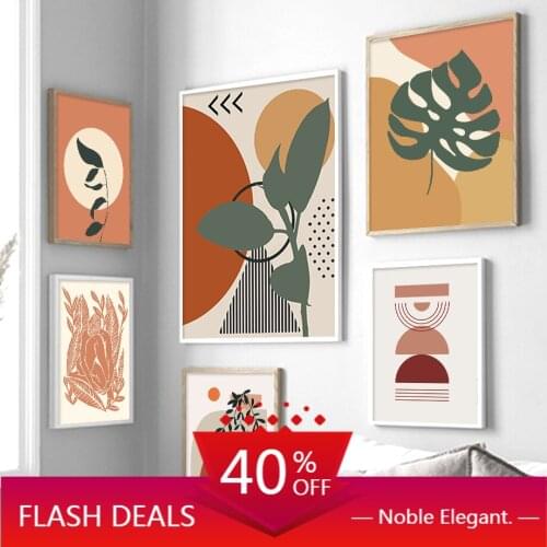Monstera Leaves Girl Abstract Illustration Wall Art Christmas Canvas Painting Nordic Poster And Print Wall Home Decoration For L