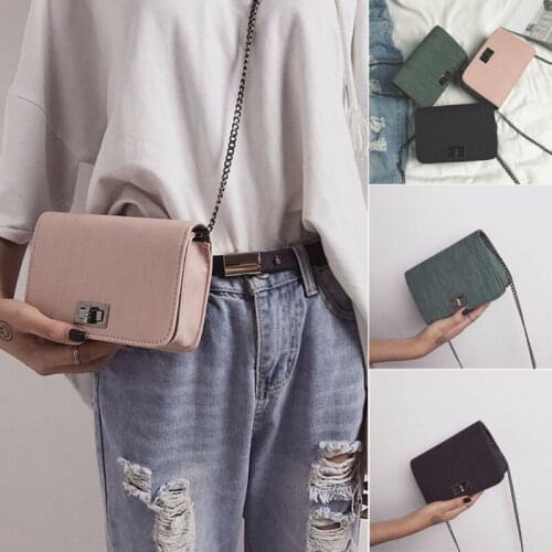 Fashion Simple Small Square Bag Womens Designer Handbag 2019 High-quality PU Leather Chain Mobile Phone Shoulder bags