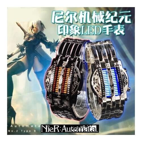 Anime NieR:Automata YoRHa No.2 Type B Fashion LED Electronic Couple Watches Creative Wrist Watch Student Cosplay Xmas Gift