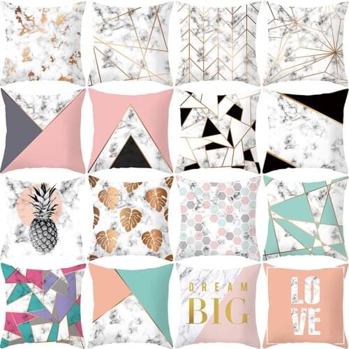Marble Geometric Print Series Decorative Pillowcase Cushions for Sofa Polyester Pillowcover Decorative 27-40