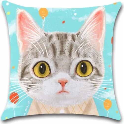 Cartoon cute cats sweet pets soft white Cushion Cover Decorative sweet Home sofa seat friend childrens bedroom gift pillowcase