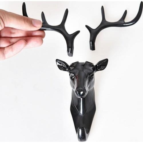 1PC Wall Hanging Hook Decorative Deer Antlers Wall Coat Rack For Self Adhesive Display Racks Key Hanger Room Storage Hangers