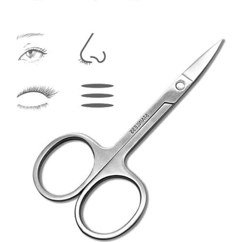 Stainless Steel Eyebrow Scissor Eyebrow Trimmer Eyebrow Eyelashes Nose Hair Scissor Manicure Scissors Cutter Nail