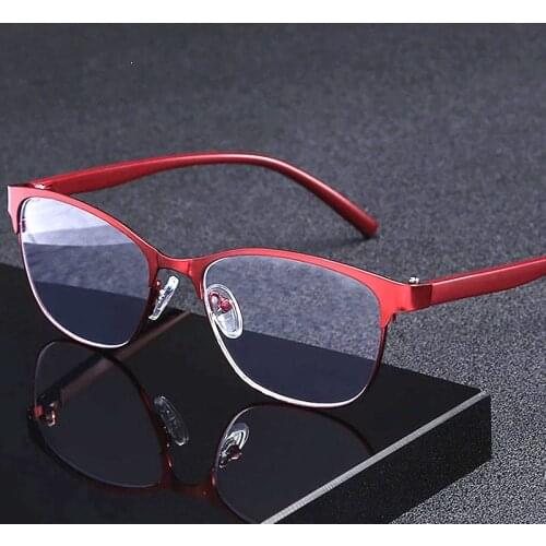 New Cat Eye Reading Glasses Men Women High Quality Business Anti Blue Light Presbyopic Glasses Hyperopia Eyeglasses red gun gold